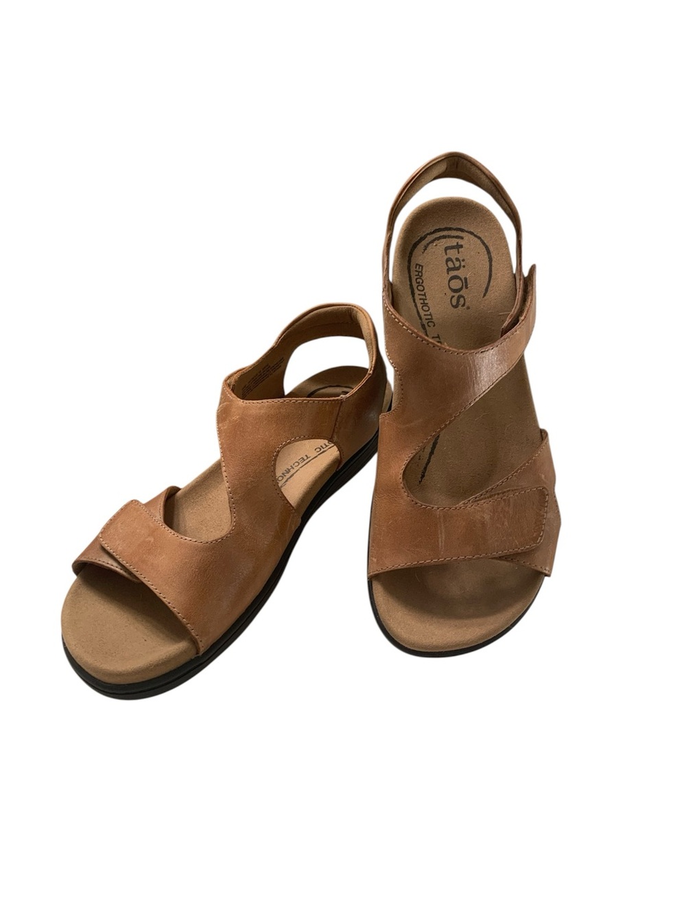 Taos Serene Carmel Leather Hook/Loop Sandals Sz 10 - Picture 2 of 9